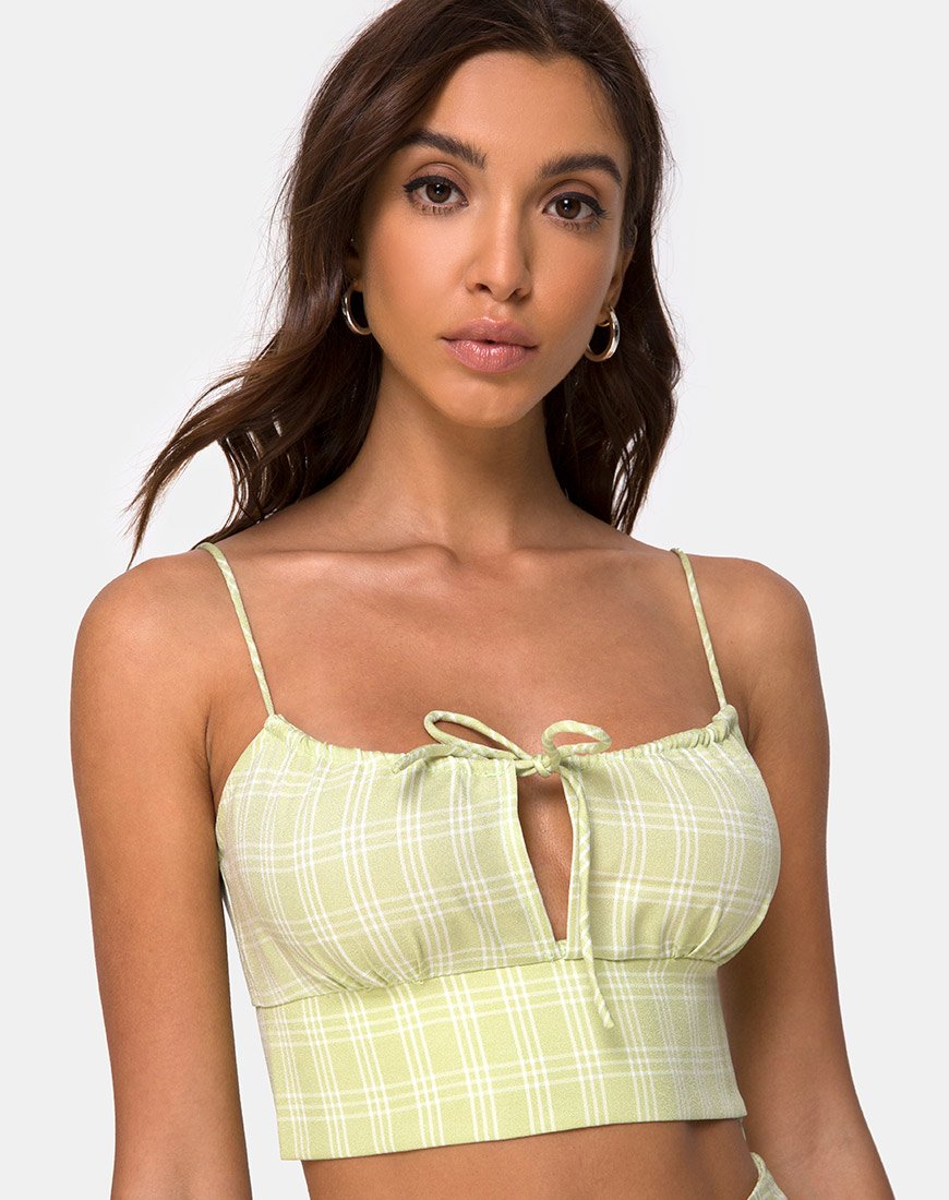 Immagine di Hema Crop Top in salvia check
