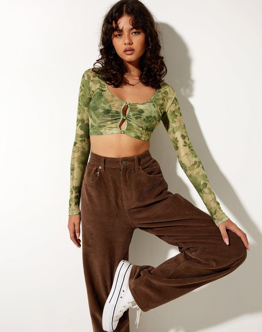Henru - Cardi con taglio a fiori sfocati