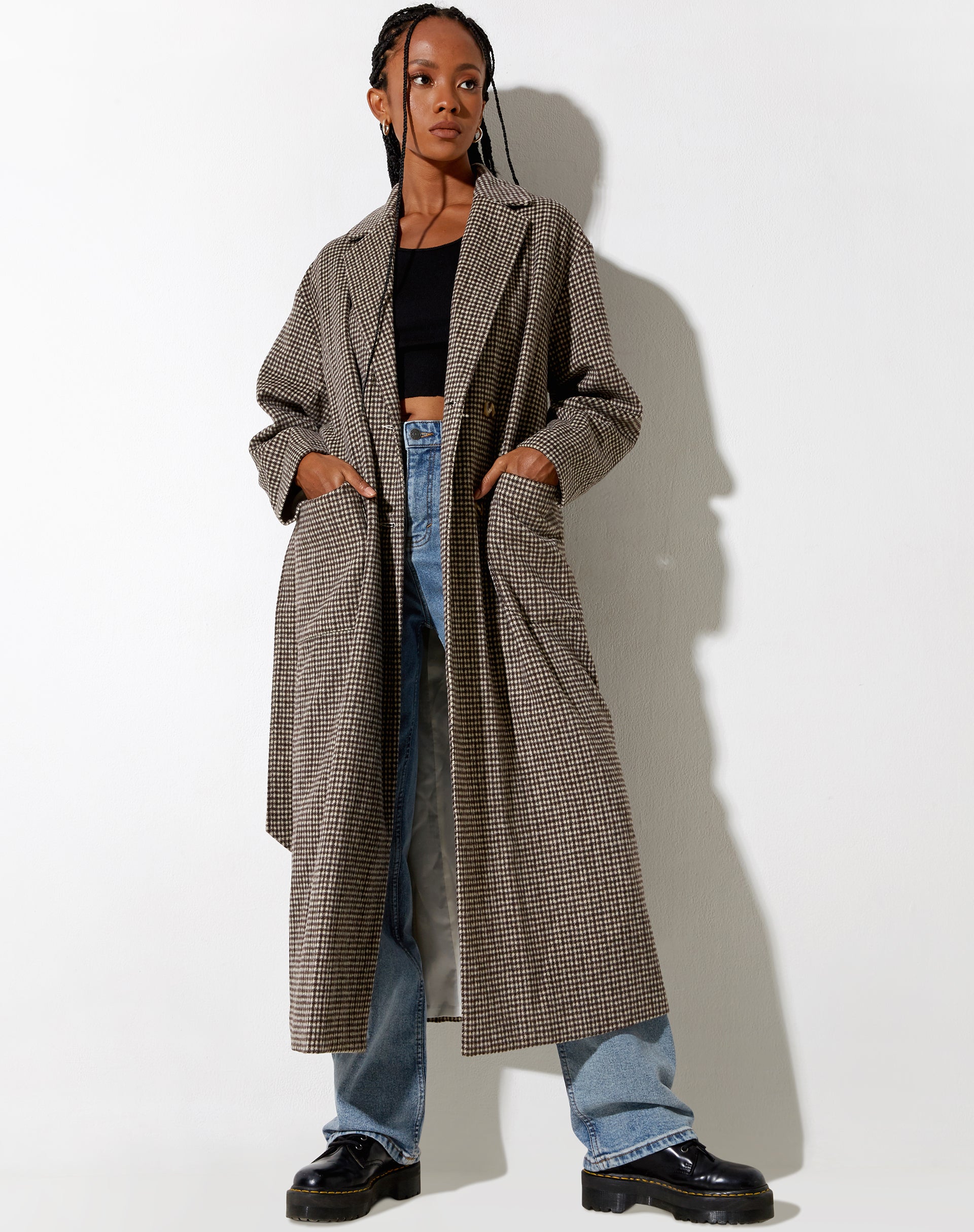 Immagine del cappotto Herdina in pied-de-poule marrone