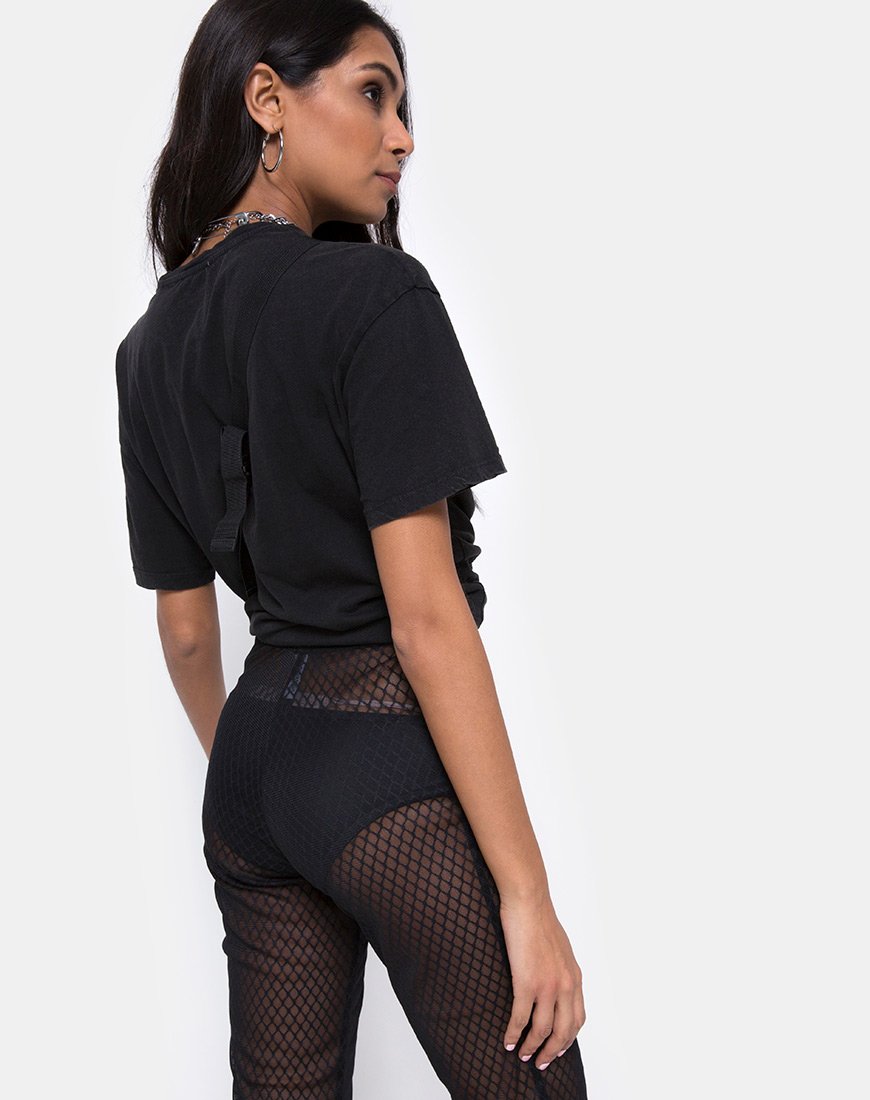Immagine di Herlom: pantalone svasato a rete nero