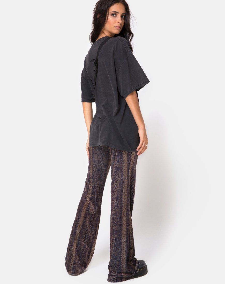 Immagine di Herlom Pantalone svasato in velluto marrone serpente