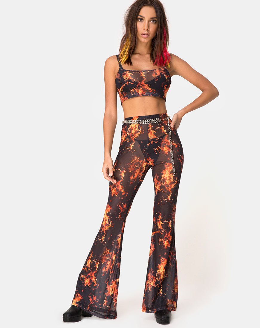 Immagine di Herlom Pantalone svasato in maglia di fuoco
