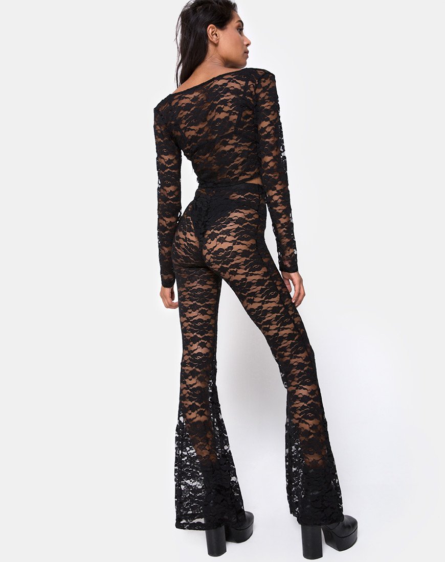 Immagine di Herlom Pantalone svasato in pizzo nero