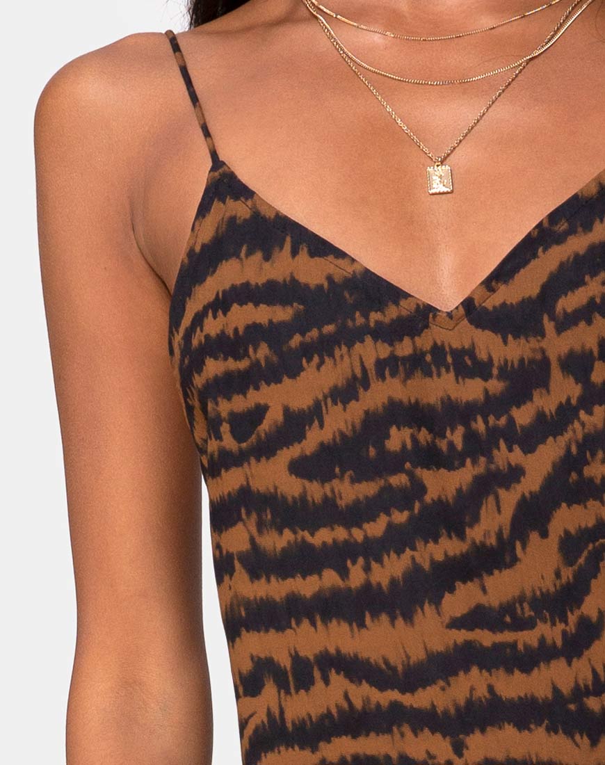 Immagine di Hime Maxi Dress in Animal Drip Brown