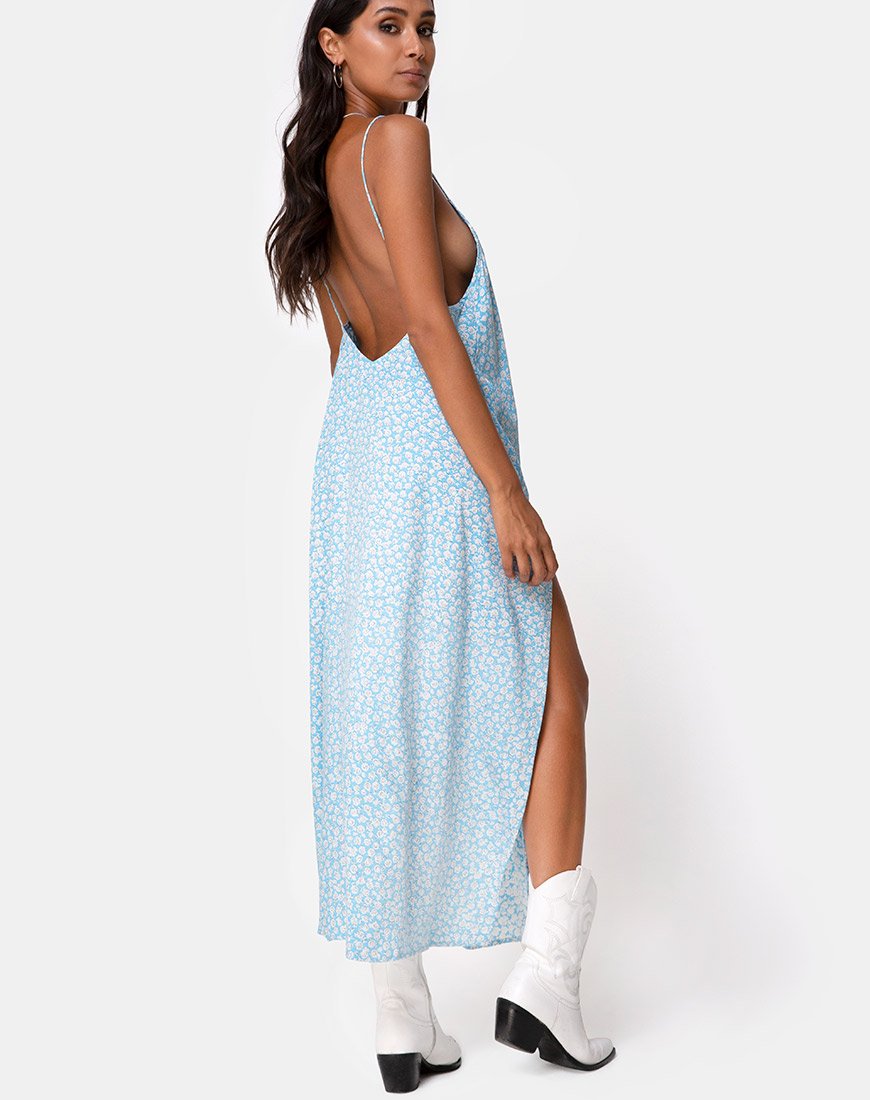 Abito Hime in blu Ditsy Rose