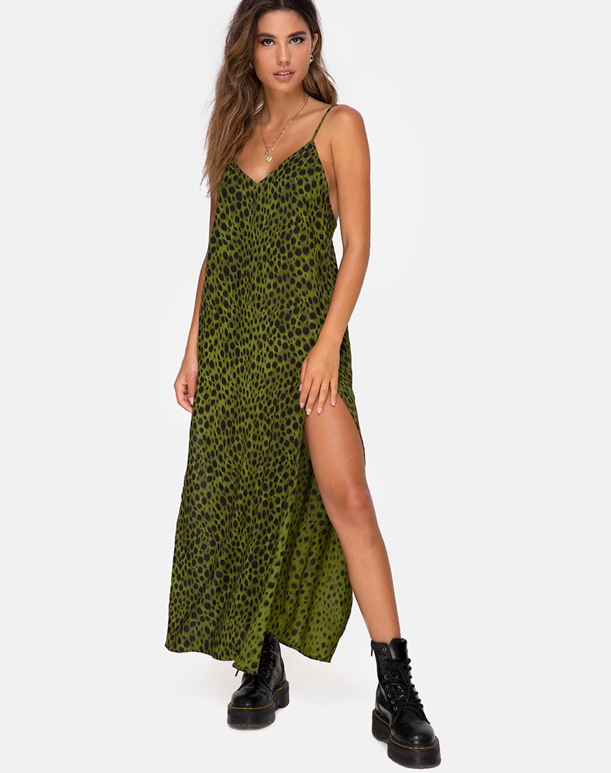 Immagine di Hime Maxi Dress in Cheetah Khaki