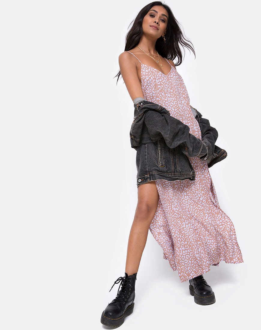 Immagine di Hime Maxi Dress a macchie di leopardo