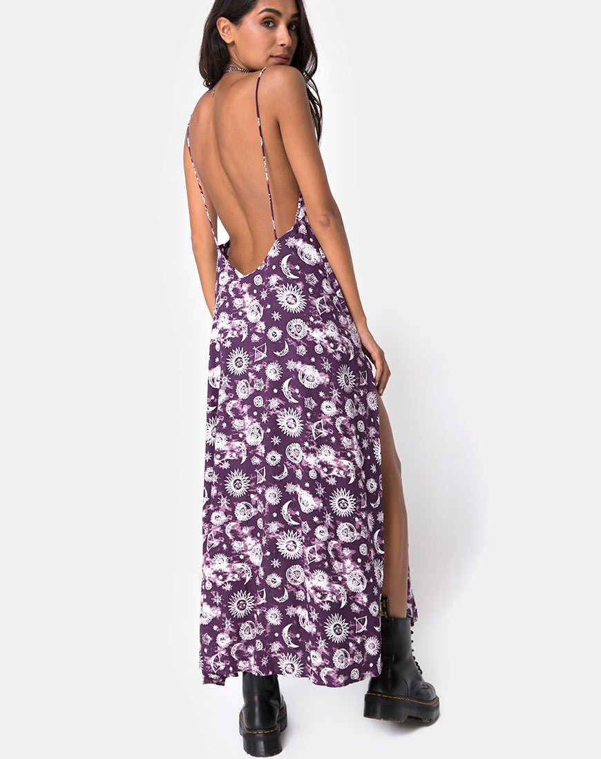 Maxi abito Hime in viola Zodiac