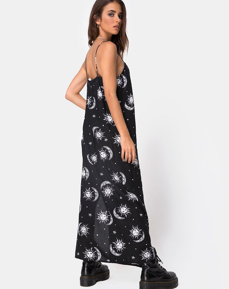 Immagine di Batis Maxi Dress in Sun Moon Stars BW