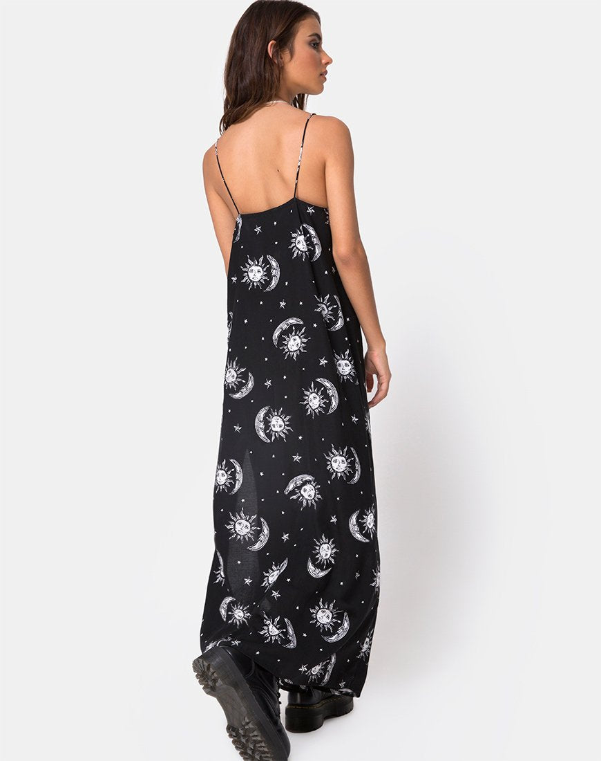 Immagine di Batis Maxi Dress in Sun Moon Stars BW
