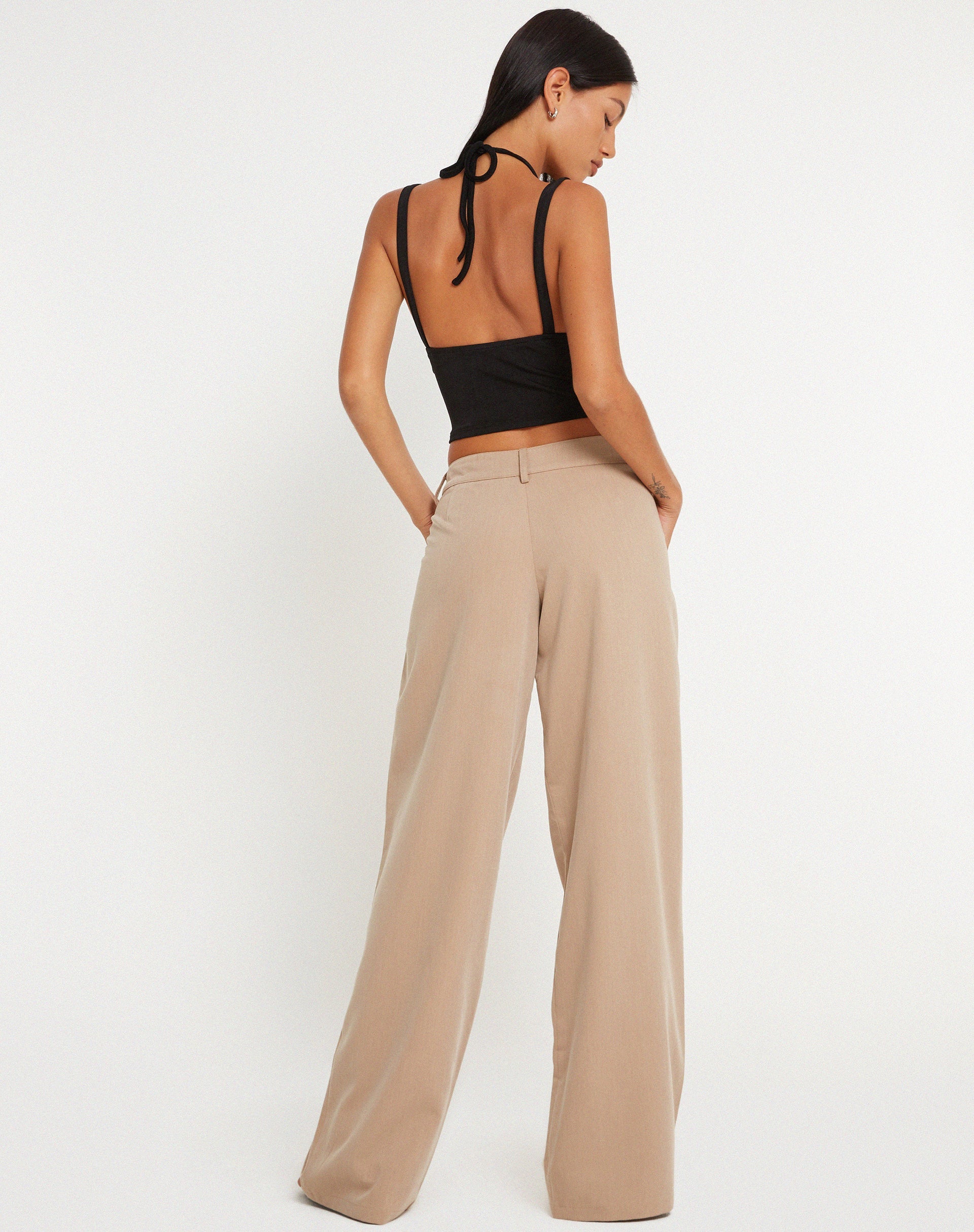 immagine di Hondra Pantaloni a gamba larga in beige