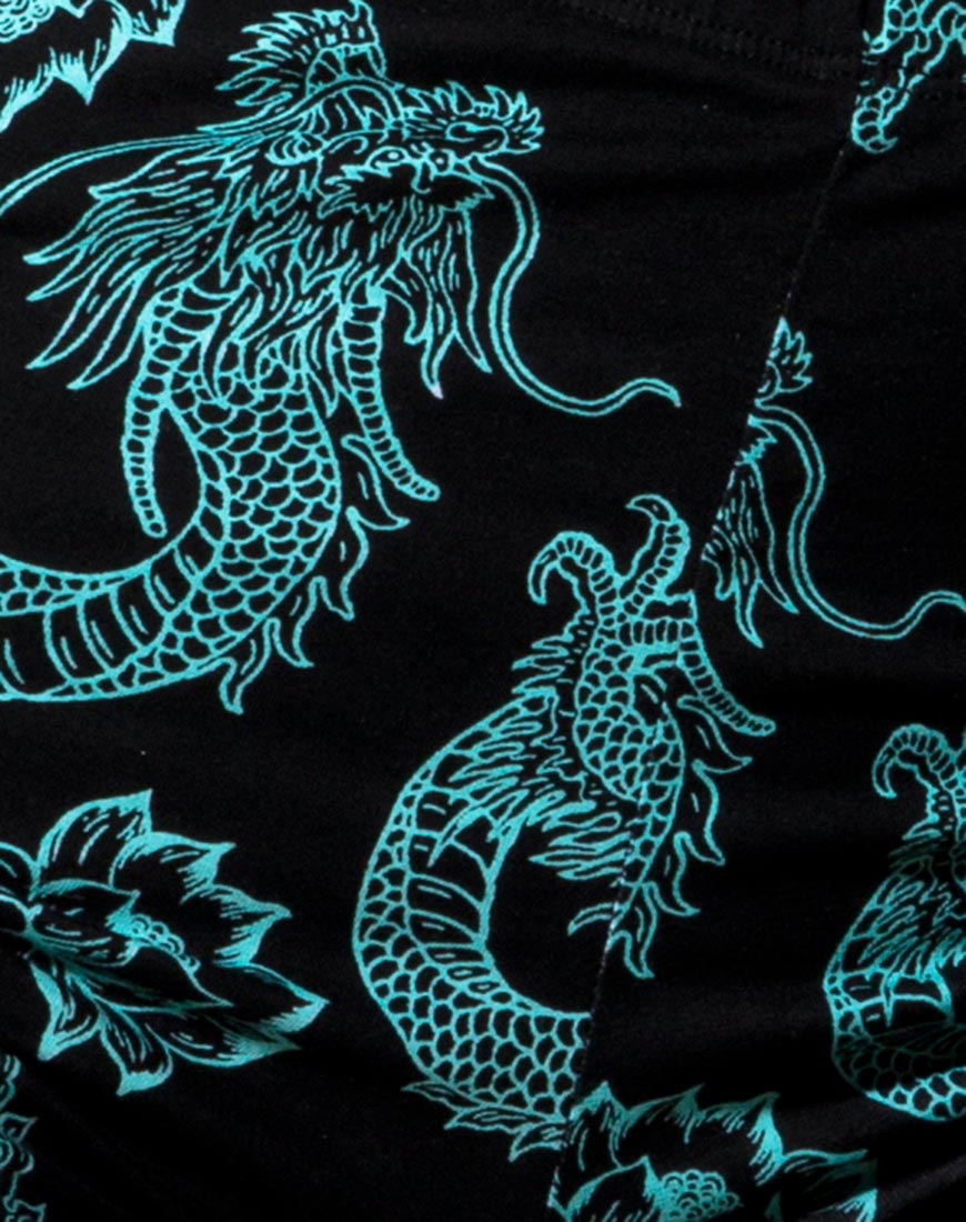 Immagine di Hot Pant in Dragon Flower Nero e Menta