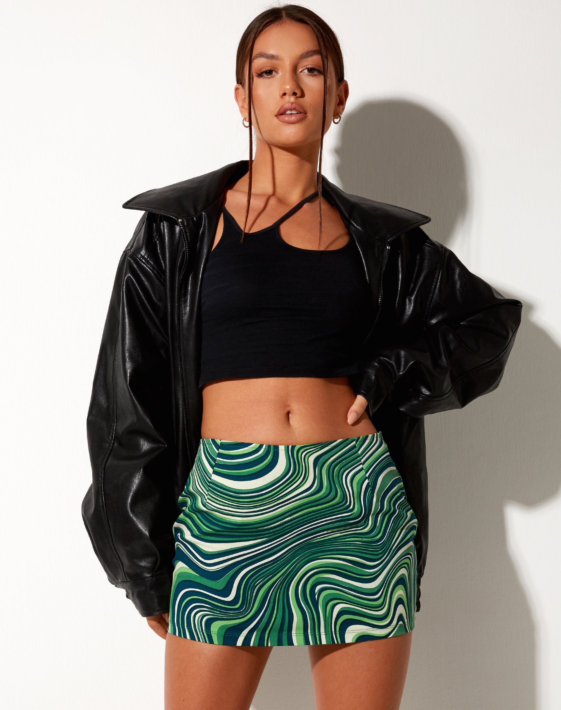 Immagine di Ima Mini Skirt in 70s Ripple Green