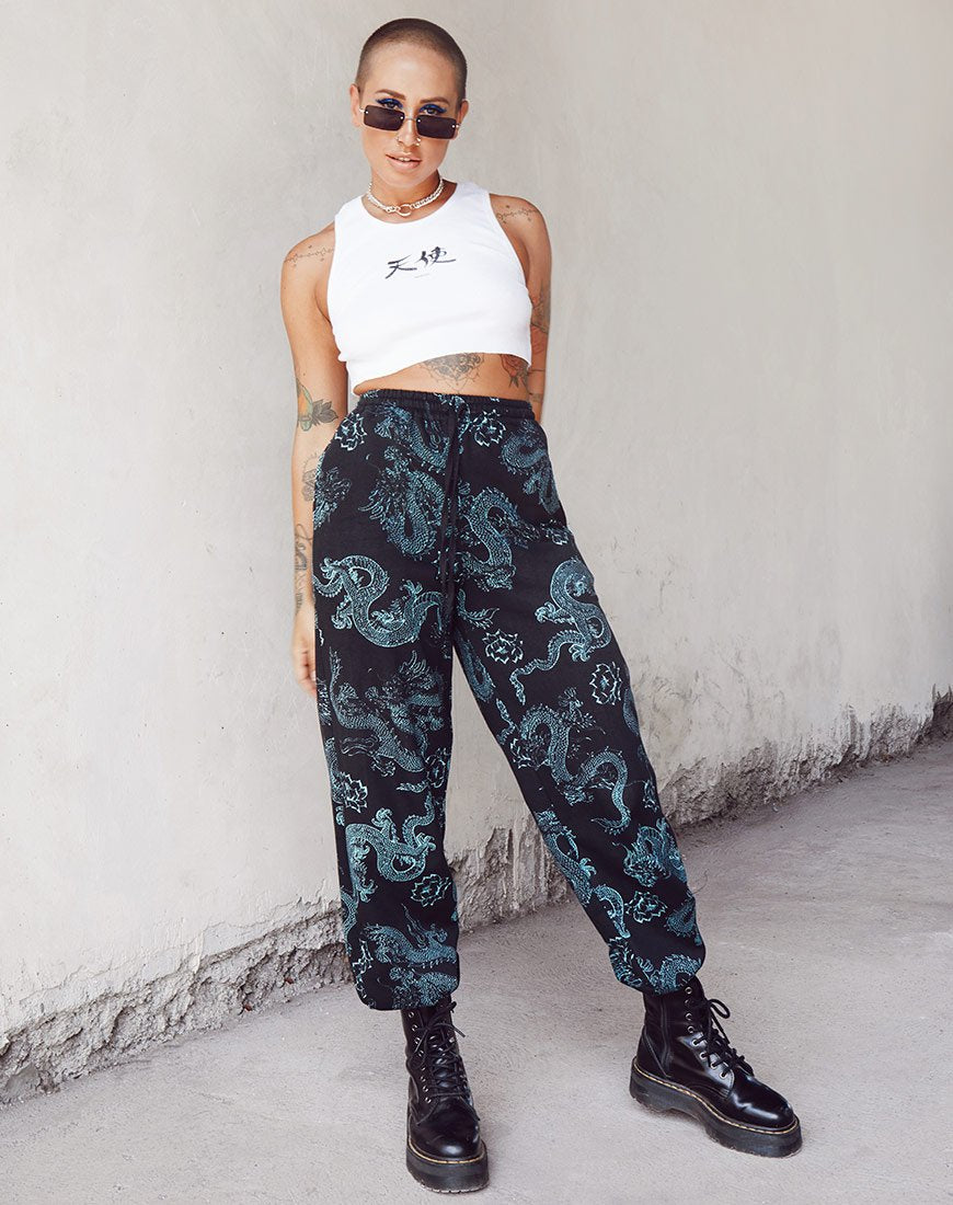 Immagine di Basta Jogger in Dragon Flower Nero e Menta