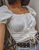Immagine di Ruiz Off The Shoulder Top in raso avorio