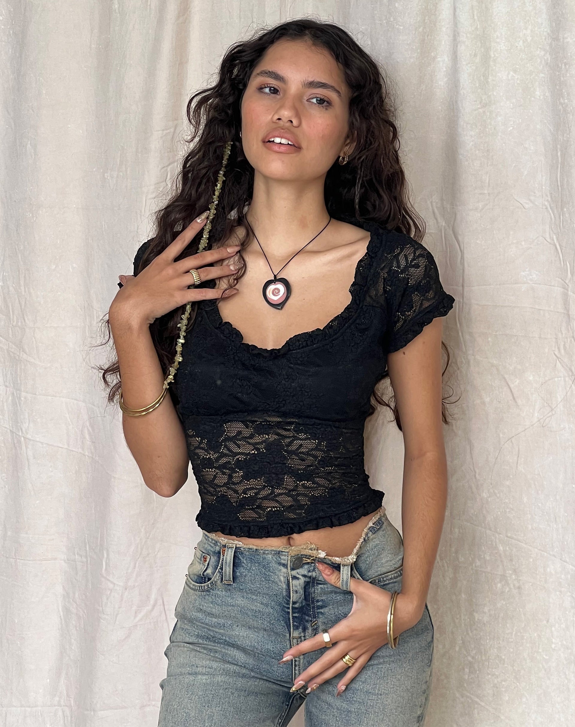 immagine di Rufte Top in pizzo nero