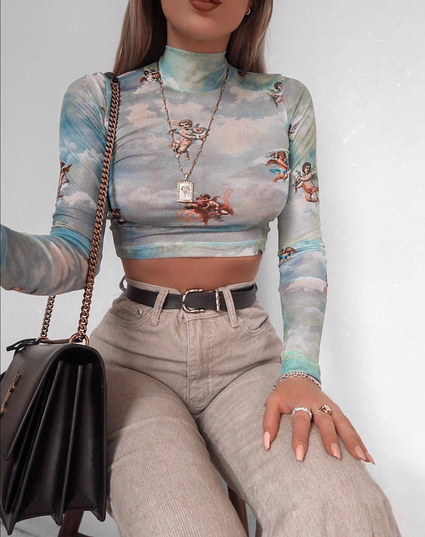 Immagine di Lara Crop Top in rete Angel Sky Blue