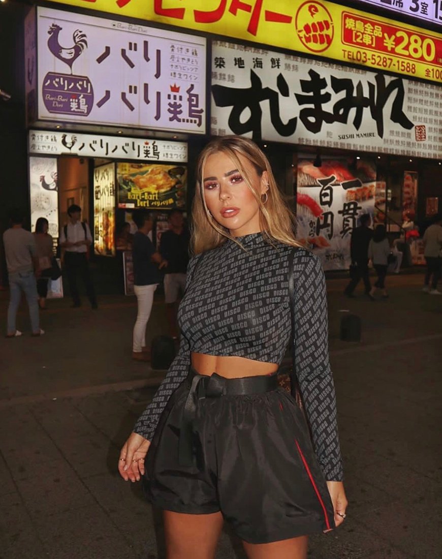 Crop Top Lara in Diagonal Disco Silver