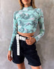Immagine di Quelia Crop Top in dragone cinese Neo Mint