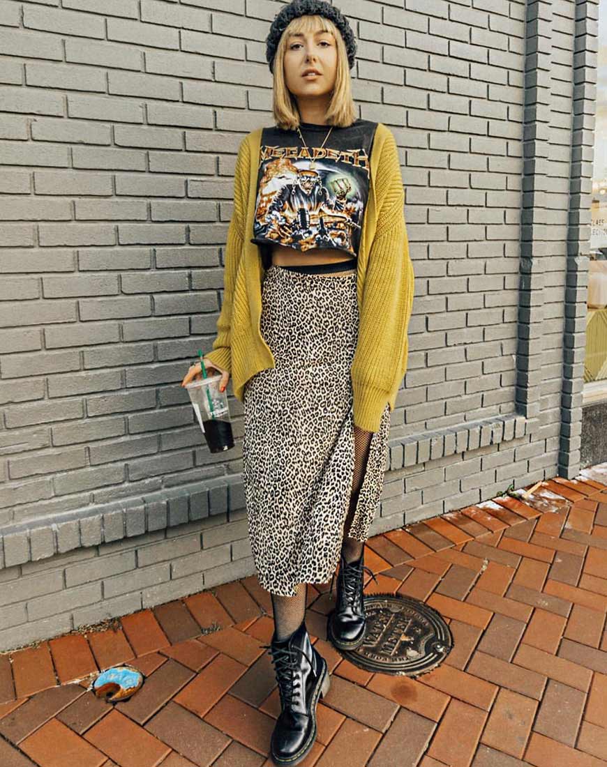 Immagine di Saika Midi Skirt in Rar Leopard Brown