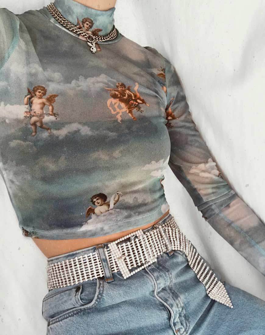Immagine di Lara Crop Top in rete Angel Sky Blue