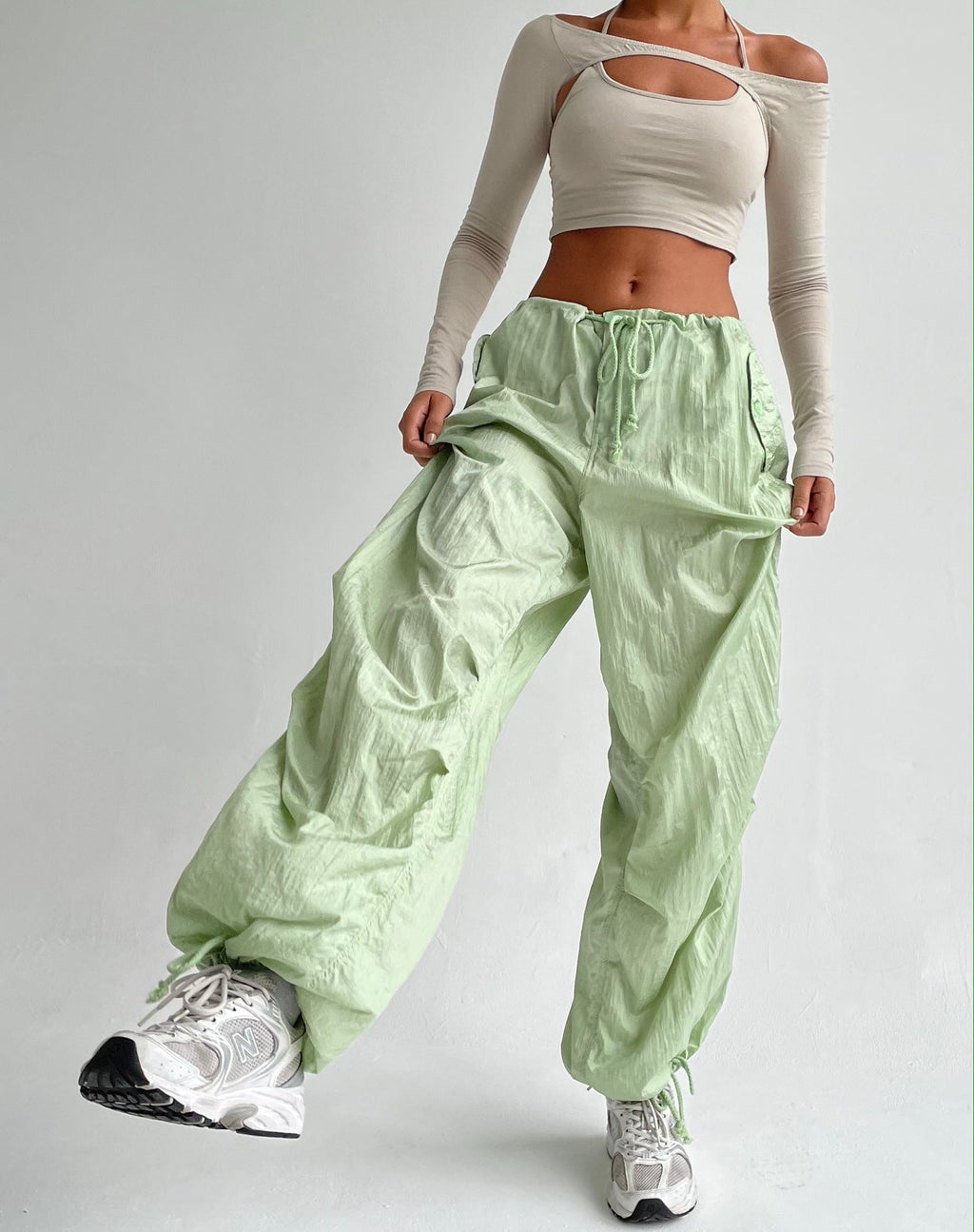 Pantalone Chute in Salvia Paracadute
