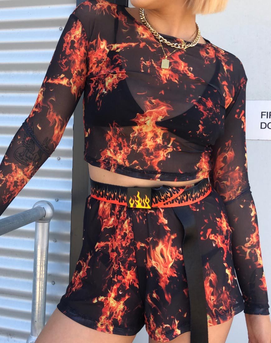 Immagine di Bonnie Crop Top in maglia di fuoco