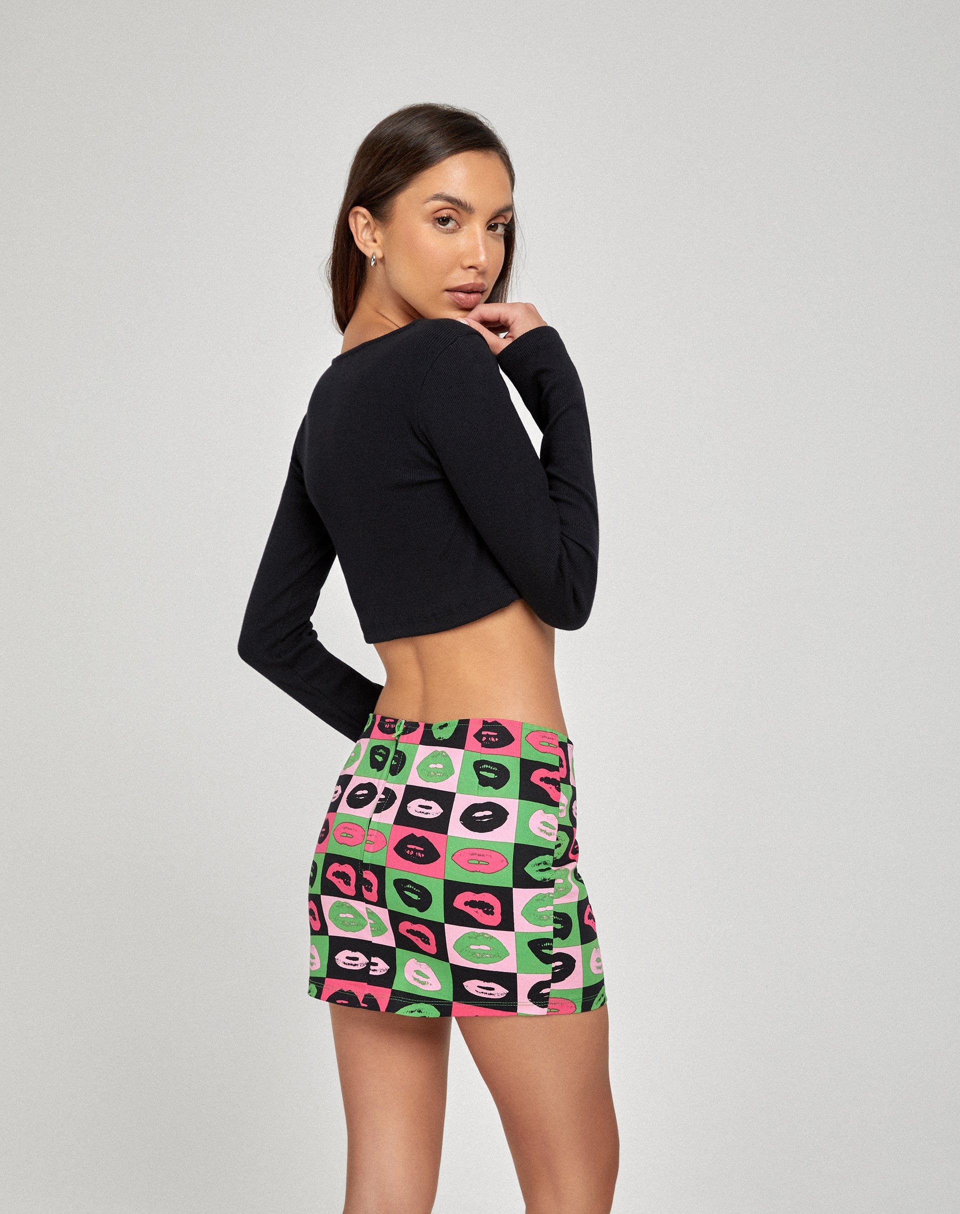 immagine di Ina Mini Skirt in Verde Labbra