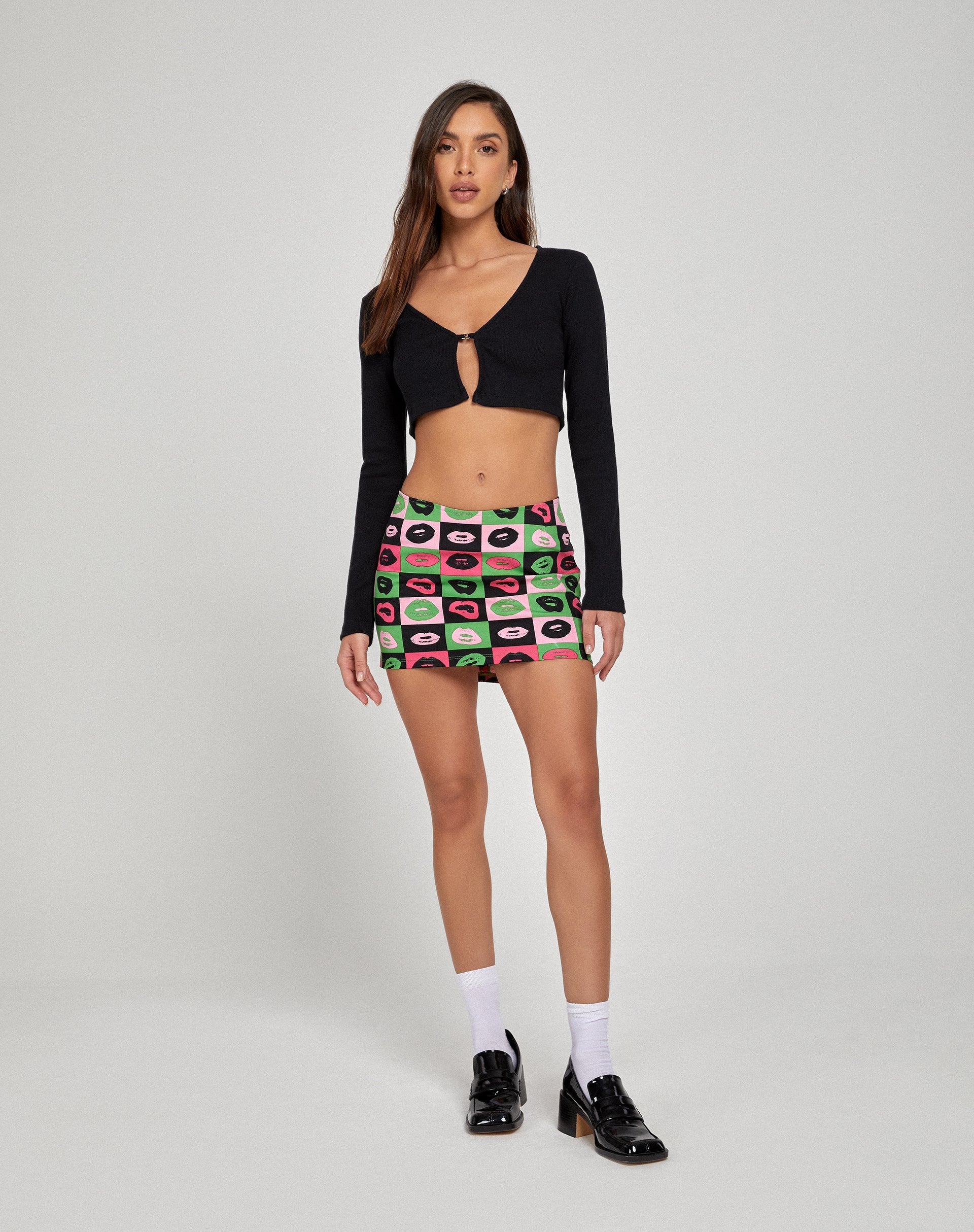 immagine di Ina Mini Skirt in Verde Labbra