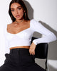 Immagine di Inalo Crop Top a costine bianco
