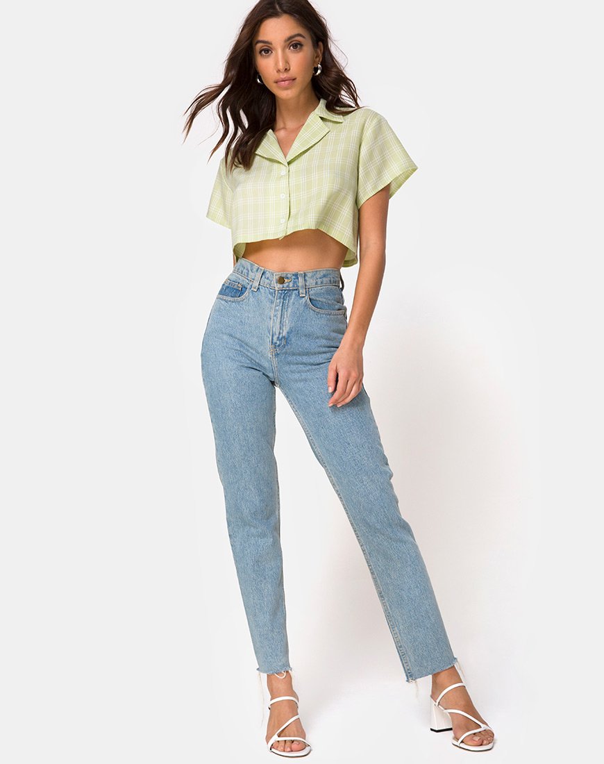 Immagine di Indiana Cropped Shirt in salvia check