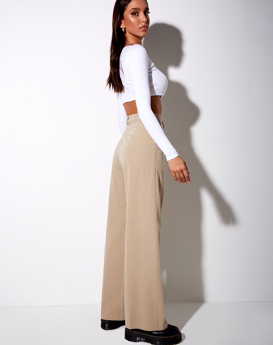 Immagine di Ineke Crop Top a coste bianco
