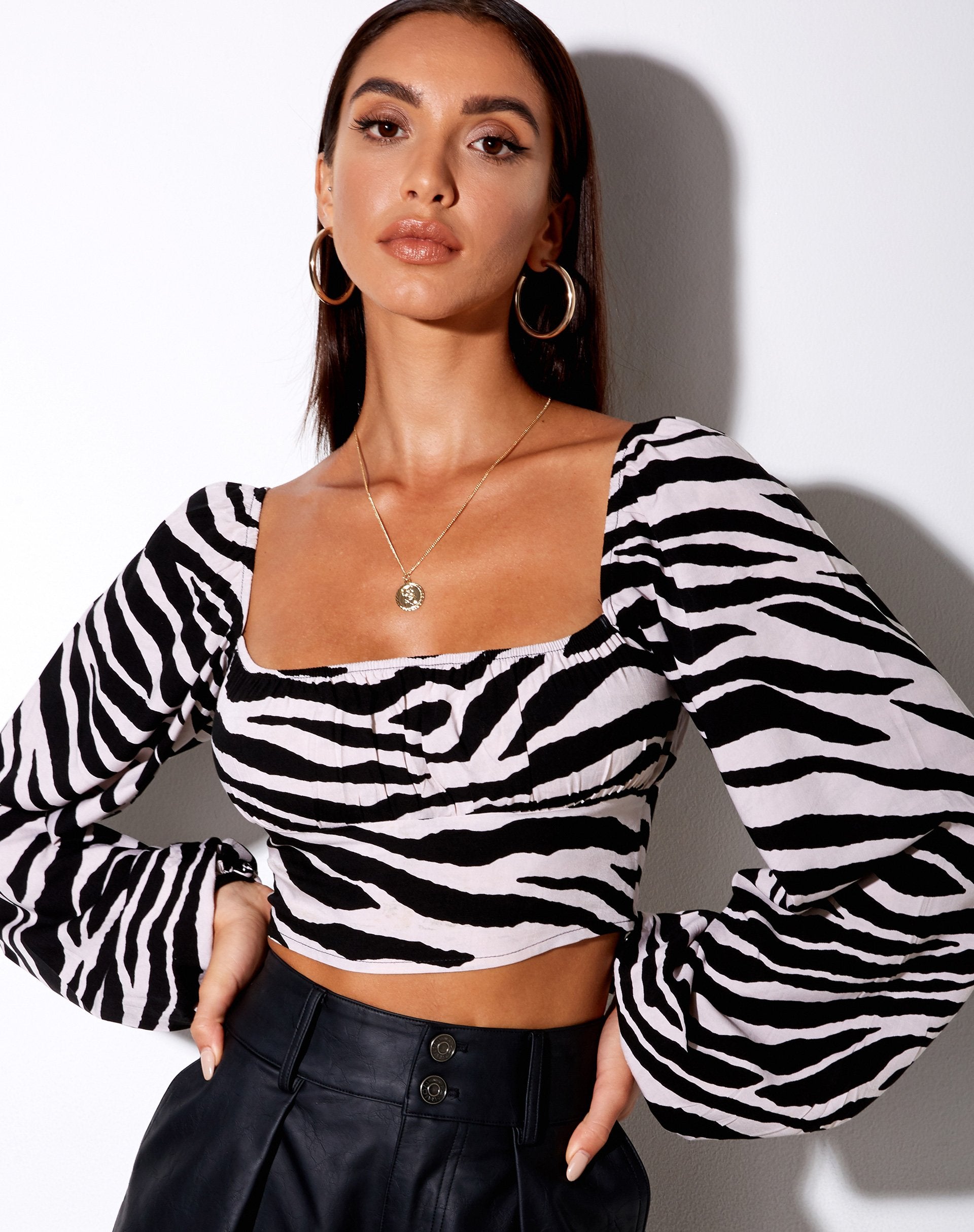Immagine di Irene Crop Top in Huge Zebra