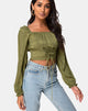 Immagine di Iris Crop Top in Satin Cheetah Khaki