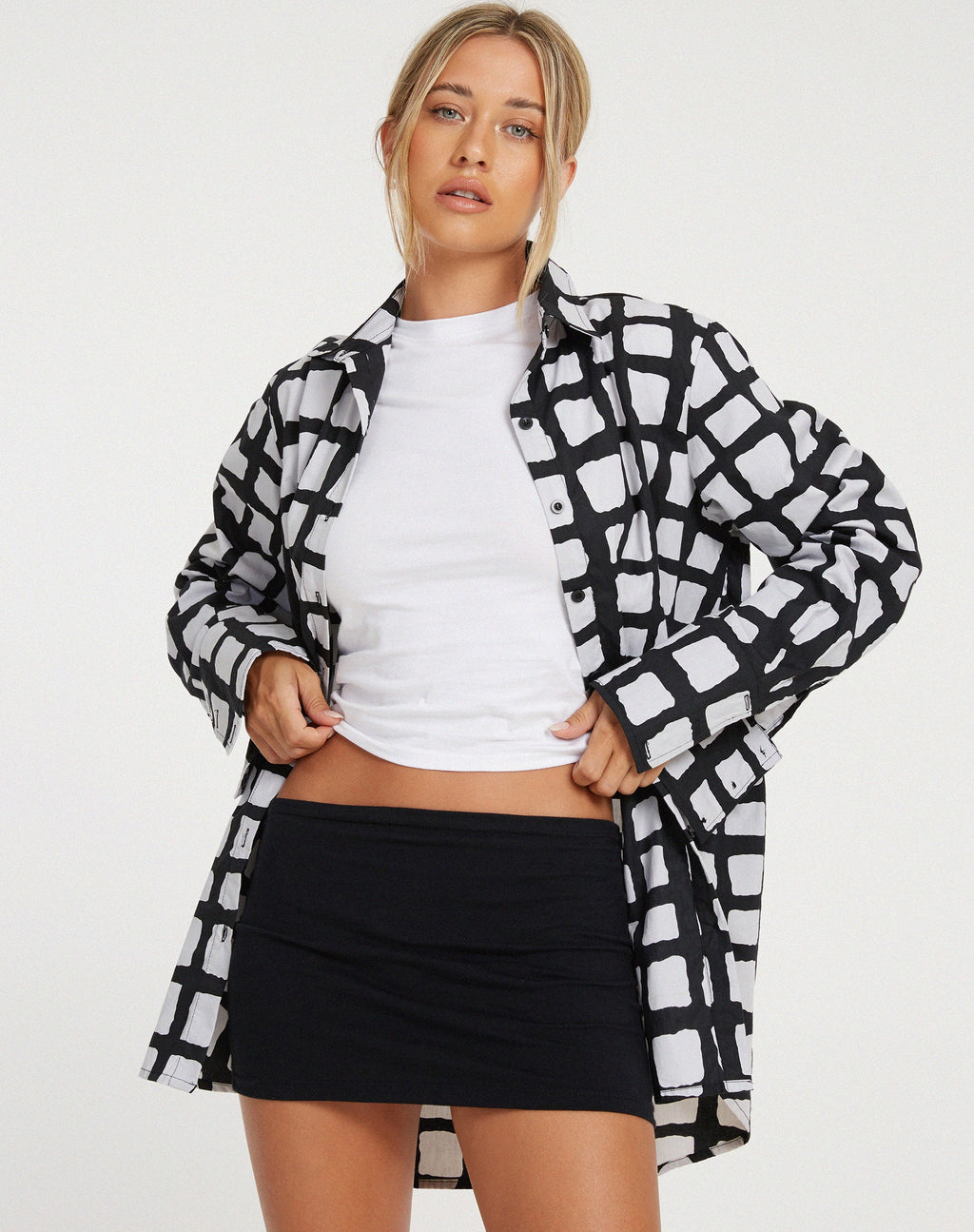 Camicia Elm in Mono Painted Check nero