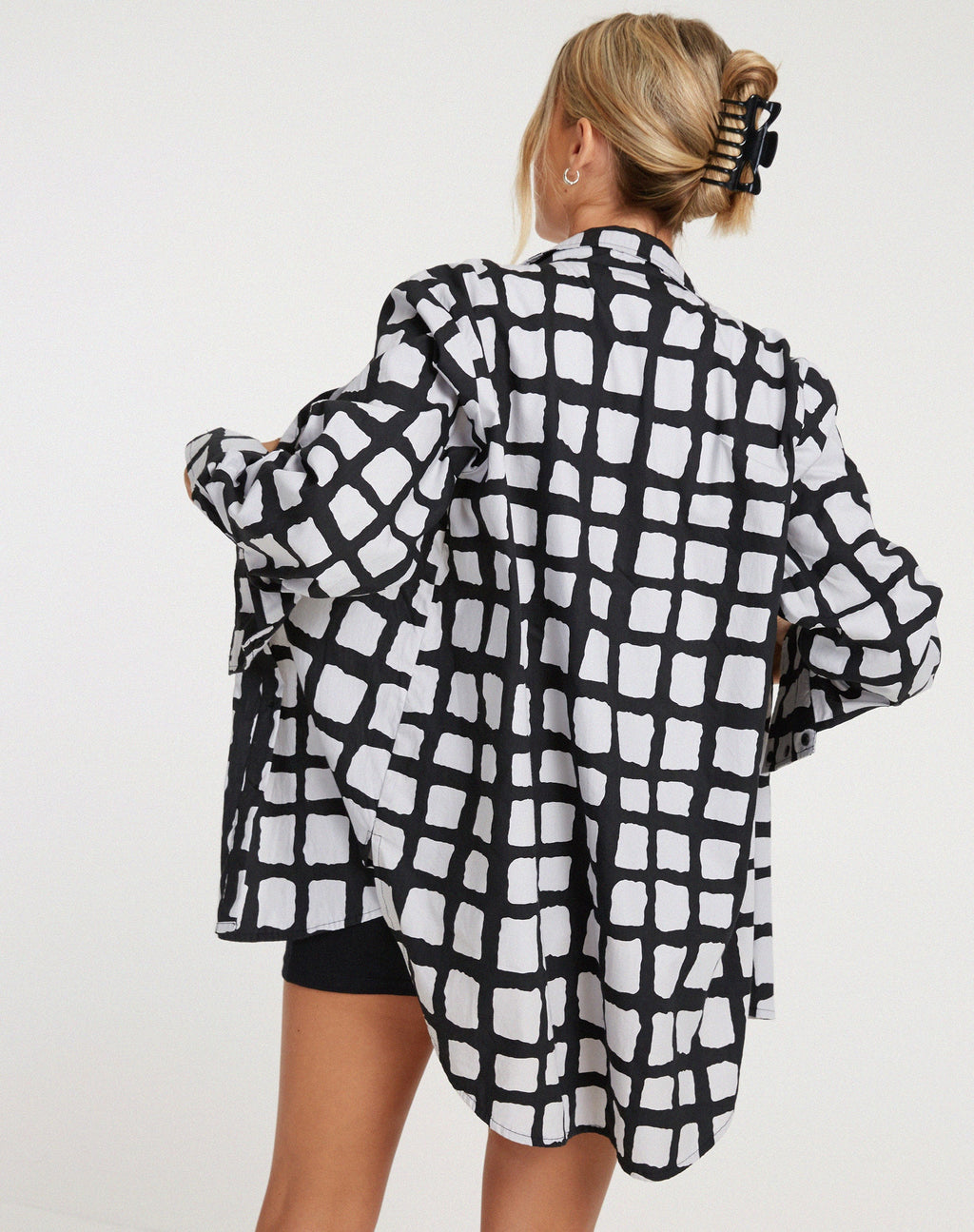 Camicia Elm in Mono Painted Check nero