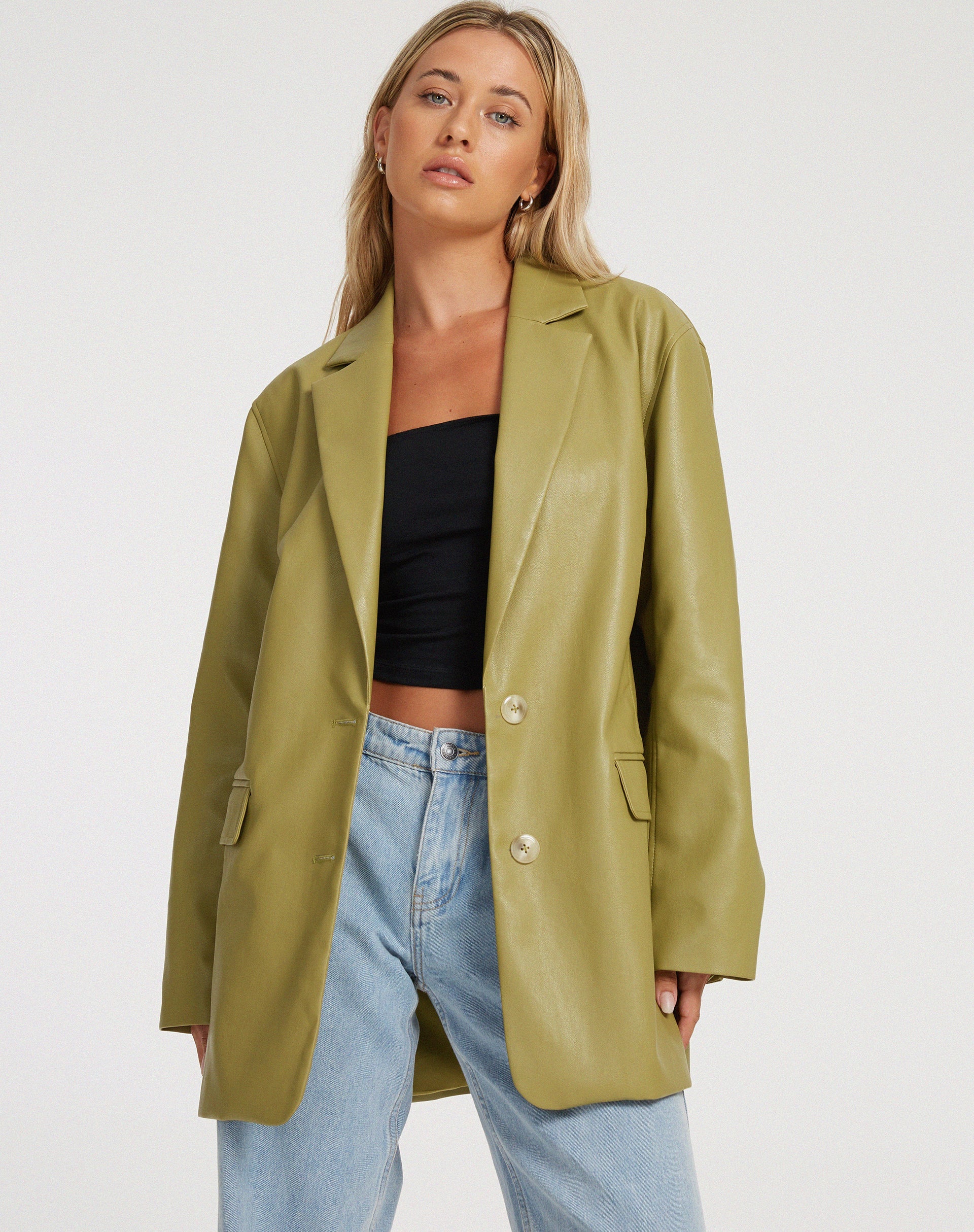 IMMAGINE del blazer Saken in PU Leaf Green