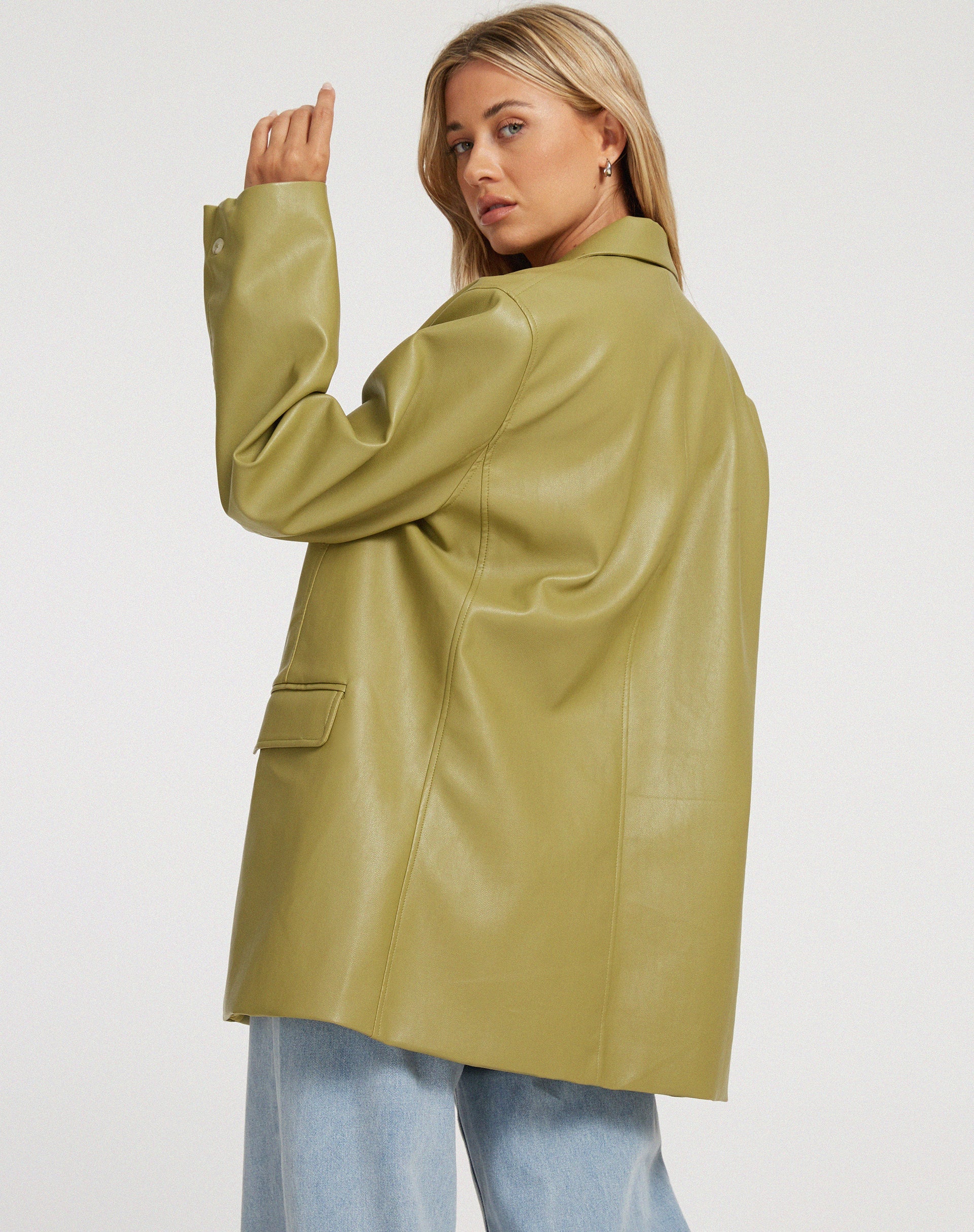 IMMAGINE del blazer Saken in PU Leaf Green