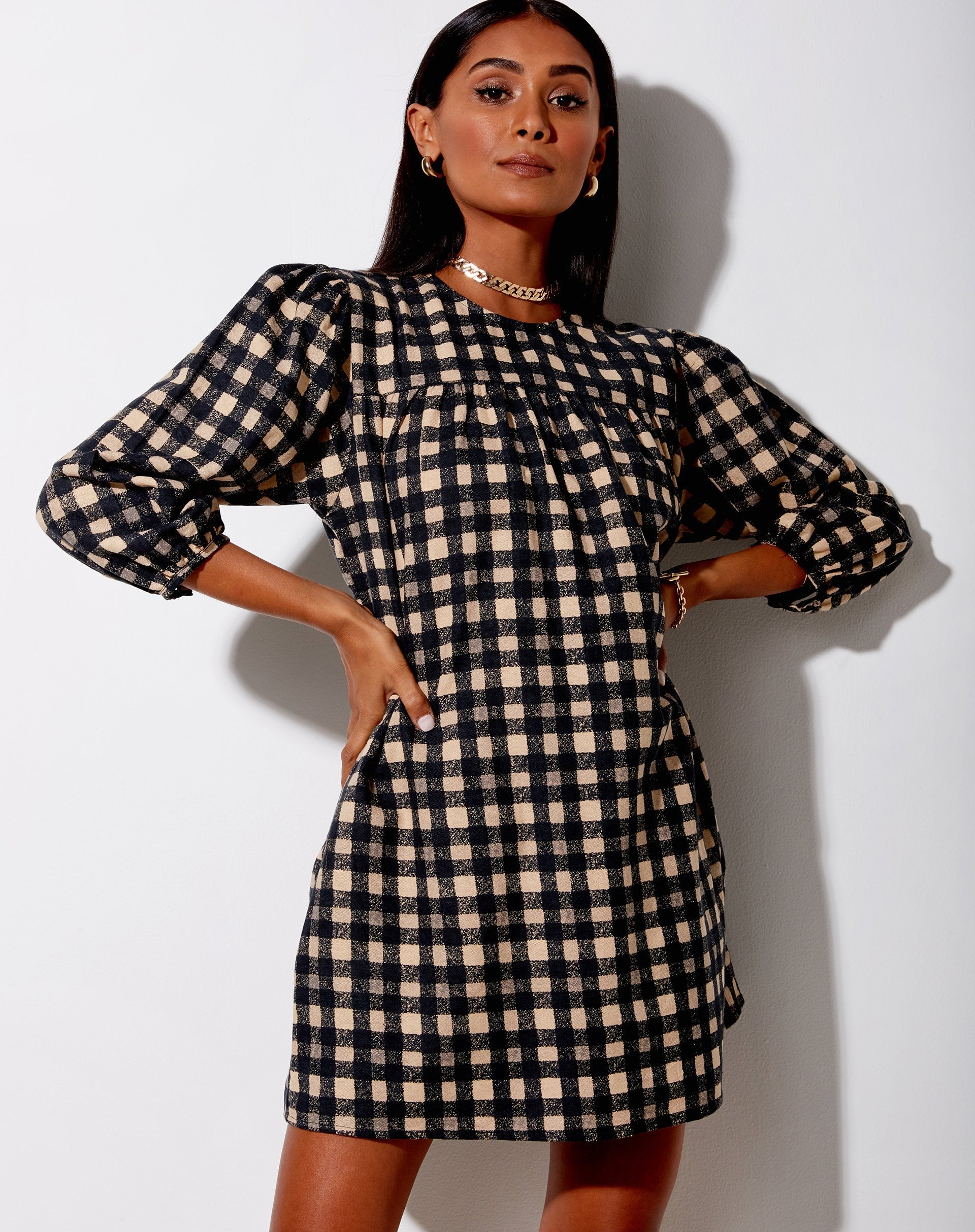 Immagine di Isha Mini Dress in 90s Grunge Check