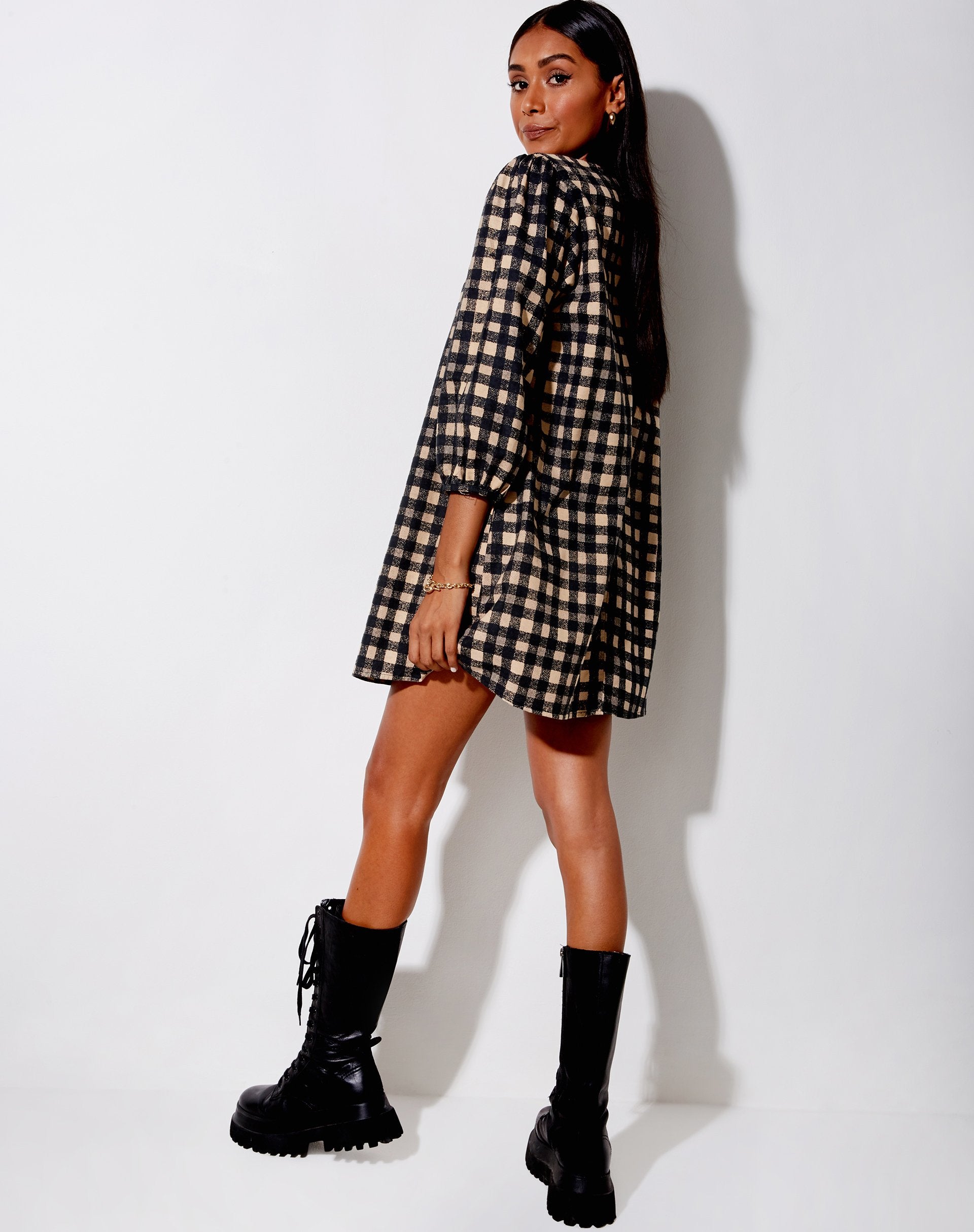 Immagine di Isha Mini Dress in 90s Grunge Check