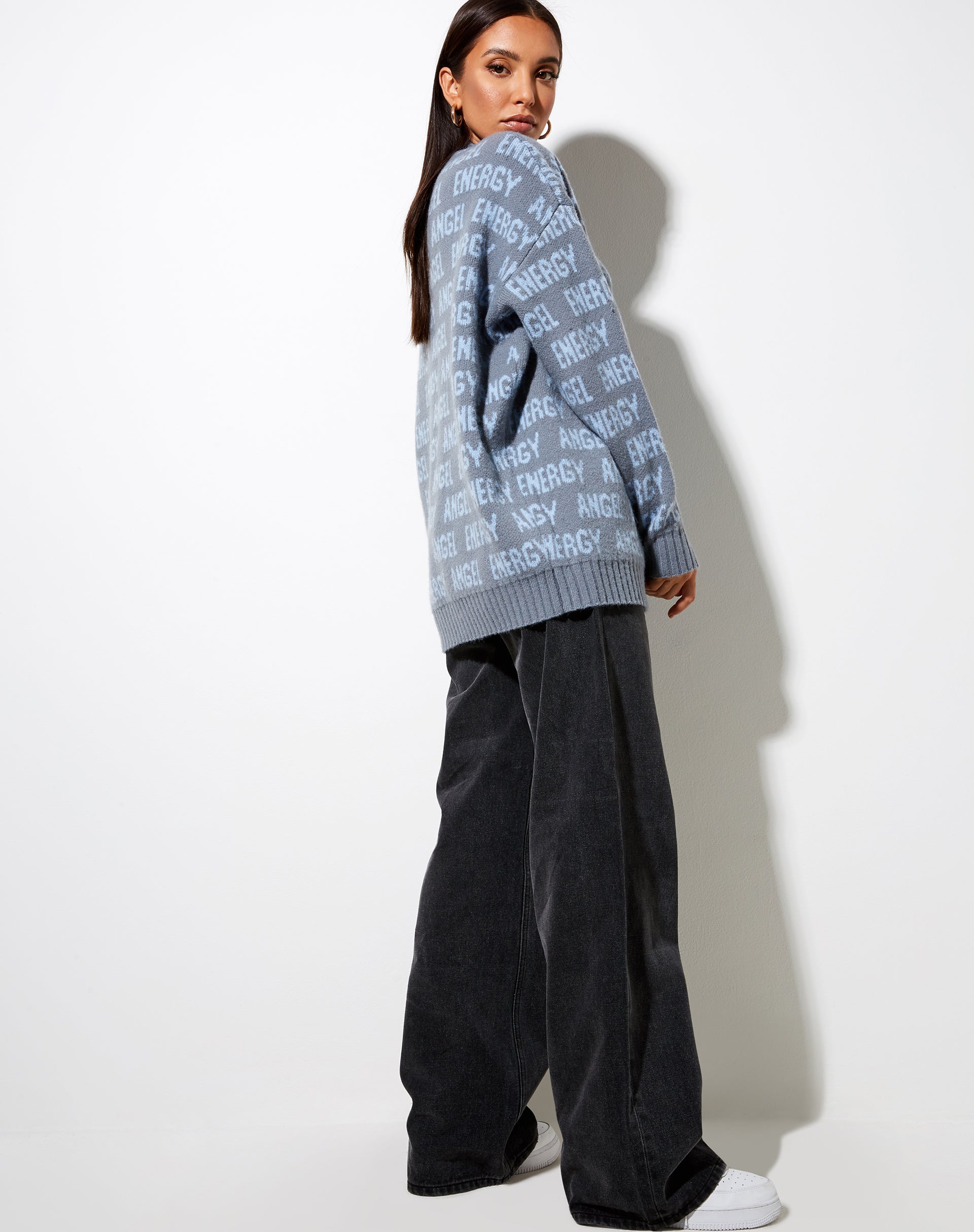 Immagine di Iskov Jumper in morbido grigio e blu polvere Angel Energy