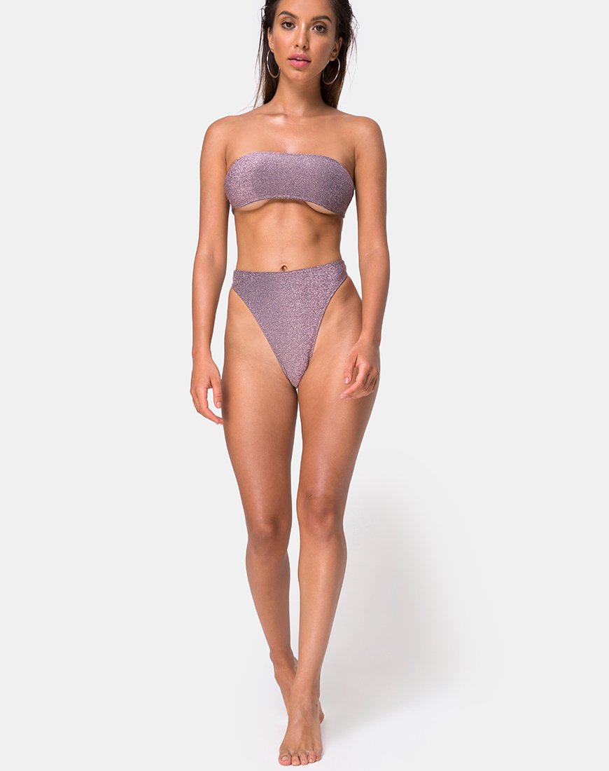 Immagine di Izarla Bikini Tube Top in glitter canna di fucile