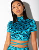 Immagine di Jacki Crop Top in Butterfly Bloom Blu