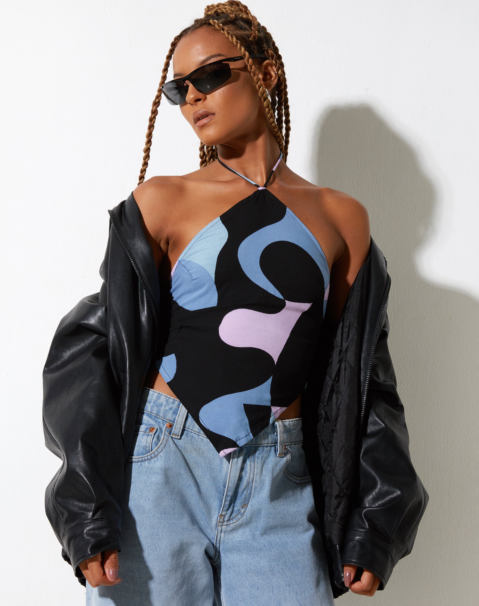 Top Jaira in viola astratto