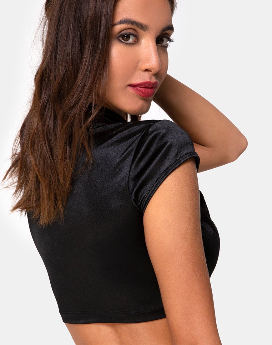 Top Jakina in spandex nero