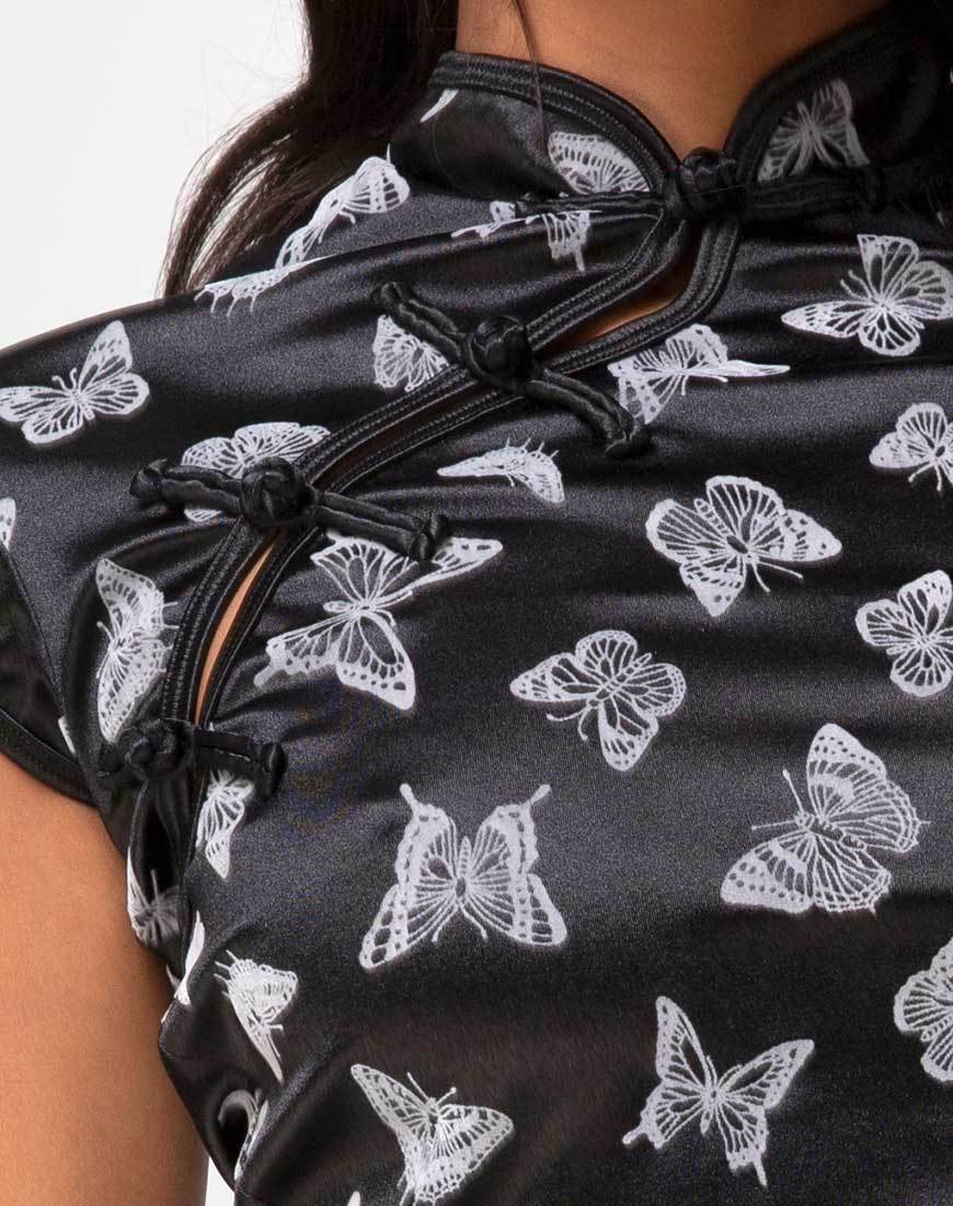 Immagine di Jakina Crop Top in nero Butterfly Flock
