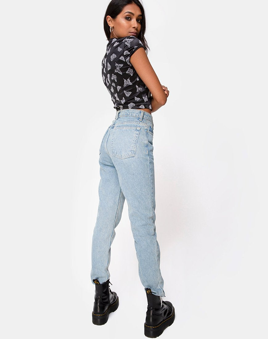 Immagine di Jakina Crop Top in nero Butterfly Flock