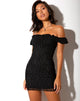 Immagine di Jamila Bodycon Dress in Black Flock Flutterby