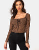 Immagine di Janina Top in rete Animal Flock Tan