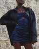 Immagine di Amilia Mini Abito in Raso Spandex Blu Inky